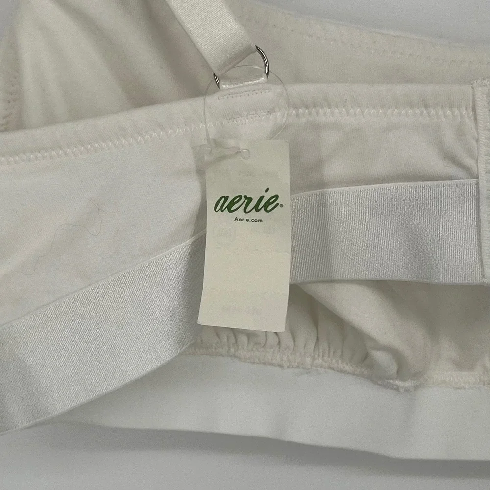 Aerie Womens Cotton Scoop Bralette‎ Bra Size XL Side Lattice Adjustable Straps